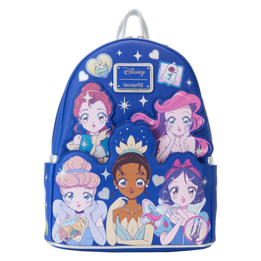 Mochila Manga Style Princesas Disney Loungefly 26cm | Mochila Disney Loungefly Original